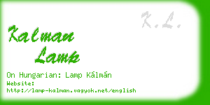 kalman lamp business card