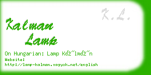 kalman lamp business card